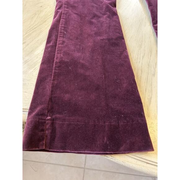 Y2K Burgundy Crushed Velvet Pants 5 RAMPAGE Corduroy Bootcut Office Siren Glam - Picture 11 of 16